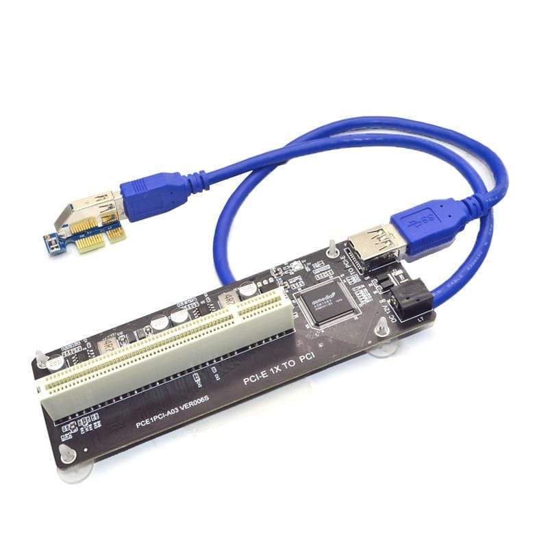 Planet Gates PCIE PCI-E PCI Express X1 to PCI Riser Card Bus Card High Efficiency Adapter Converter USB 3.0 Cable for Desktop PC ASM1083 Chip