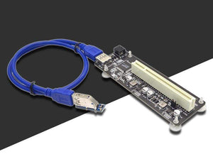 Planet Gates PCIE PCI-E PCI Express X1 to PCI Riser Card Bus Card High Efficiency Adapter Converter USB 3.0 Cable for Desktop PC ASM1083 Chip
