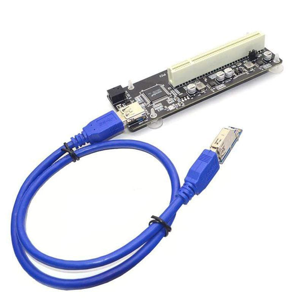 Planet Gates PCIE PCI-E PCI Express X1 to PCI Riser Card Bus Card High Efficiency Adapter Converter USB 3.0 Cable for Desktop PC ASM1083 Chip