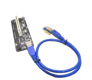 Planet Gates PCIE PCI-E PCI Express X1 to PCI Riser Card Bus Card High Efficiency Adapter Converter USB 3.0 Cable for Desktop PC ASM1083 Chip