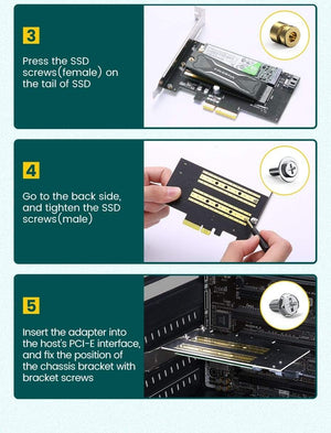 Planet Gates PCIE to M2 Adapter NVMe M.2 PCI Express Adapter 32Gbps PCI-E Card x4/8/16 M&B Key SSD Computer Expansion Add On Cards