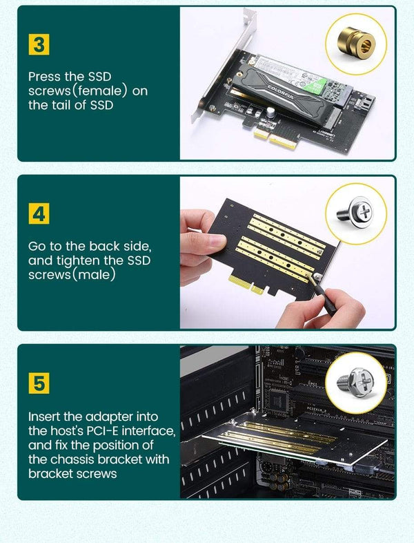 Planet Gates PCIE to M2 Adapter NVMe M.2 PCI Express Adapter 32Gbps PCI-E Card x4/8/16 M&B Key SSD Computer Expansion Add On Cards