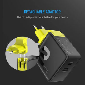 Planet Gates PD Fast Charging USB Charger for iPhone X 8 plus, ROCK 36W Quick Charge 3.0 Dual USB Charger QC3.0 &PD &FCP fast charging