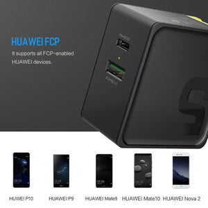 Planet Gates PD Fast Charging USB Charger for iPhone X 8 plus, ROCK 36W Quick Charge 3.0 Dual USB Charger QC3.0 &PD &FCP fast charging