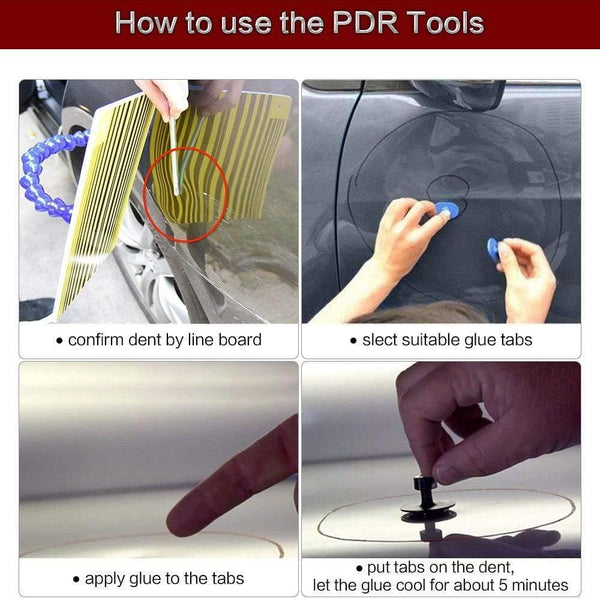 Planet Gates PDR tools Professional Dent Repair Lifter Car Body Dent Removal Kit Glue Gun and Sticks Paintless Dent Repair T-bar Puller