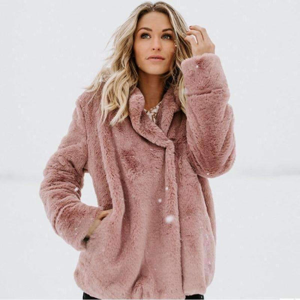Planet Gates Peach Pink / S Fleece Cardigan Sweater Women Female Warm Cotton Sweater Veste Femme Pockets Fashion Coat Long Kimono Cardigan EDR78