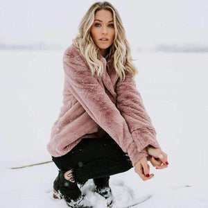 Planet Gates Peach Pink / S Fleece Cardigan Sweater Women Female Warm Cotton Sweater Veste Femme Pockets Fashion Coat Long Kimono Cardigan EDR78