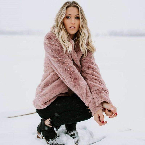 Planet Gates Peach Pink / S Fleece Cardigan Sweater Women Female Warm Cotton Sweater Veste Femme Pockets Fashion Coat Long Kimono Cardigan EDR78