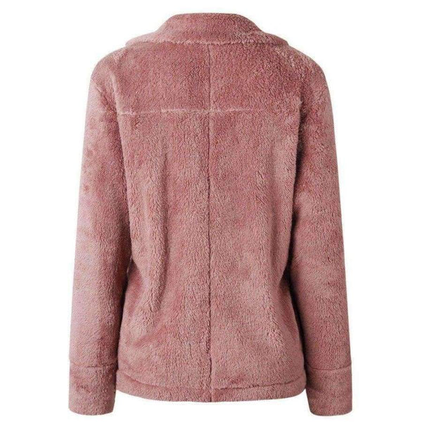 Planet Gates Peach Pink / S Fleece Cardigan Sweater Women Female Warm Cotton Sweater Veste Femme Pockets Fashion Coat Long Kimono Cardigan EDR78