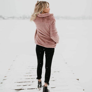 Planet Gates Peach Pink / S Fleece Cardigan Sweater Women Female Warm Cotton Sweater Veste Femme Pockets Fashion Coat Long Kimono Cardigan EDR78