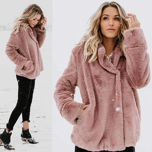Planet Gates Peach Pink / S Fleece Cardigan Sweater Women Female Warm Cotton Sweater Veste Femme Pockets Fashion Coat Long Kimono Cardigan EDR78