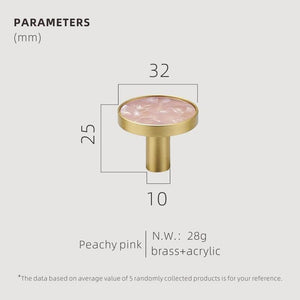 Brass Furniture Handles Shell Simple Nordic Pastoral Wardrobe Dresser Knobs Cupboard Cabinet Drawer Round Colorful Pulls