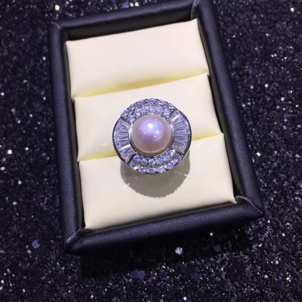 Planet Gates Pearl Ring Natural Freshwater Pearl 925 Sterling Silver Jewelry Zircon Big Ring High Quality Diamond Rings For Women