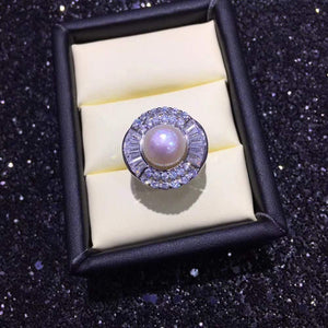 Planet Gates Pearl Ring Natural Freshwater Pearl 925 Sterling Silver Jewelry Zircon Big Ring High Quality Diamond Rings For Women