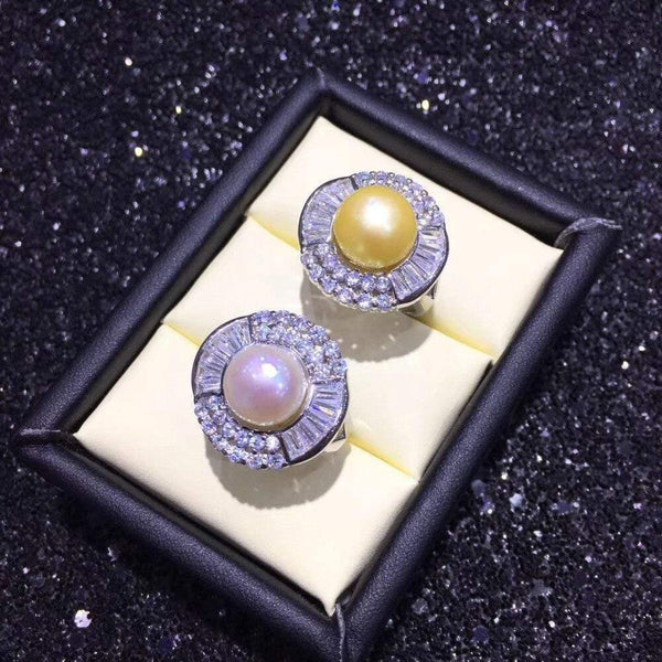 Planet Gates Pearl Ring Natural Freshwater Pearl 925 Sterling Silver Jewelry Zircon Big Ring High Quality Diamond Rings For Women