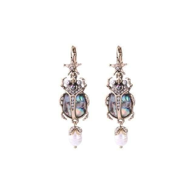 Planet Gates Pearl Star Insect Earrings  Personalized Cute Statement Fashion Women Jewelry Brinco Wedding Drop Earrings