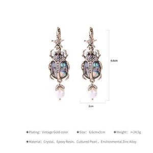 Planet Gates Pearl Star Insect Earrings  Personalized Cute Statement Fashion Women Jewelry Brinco Wedding Drop Earrings