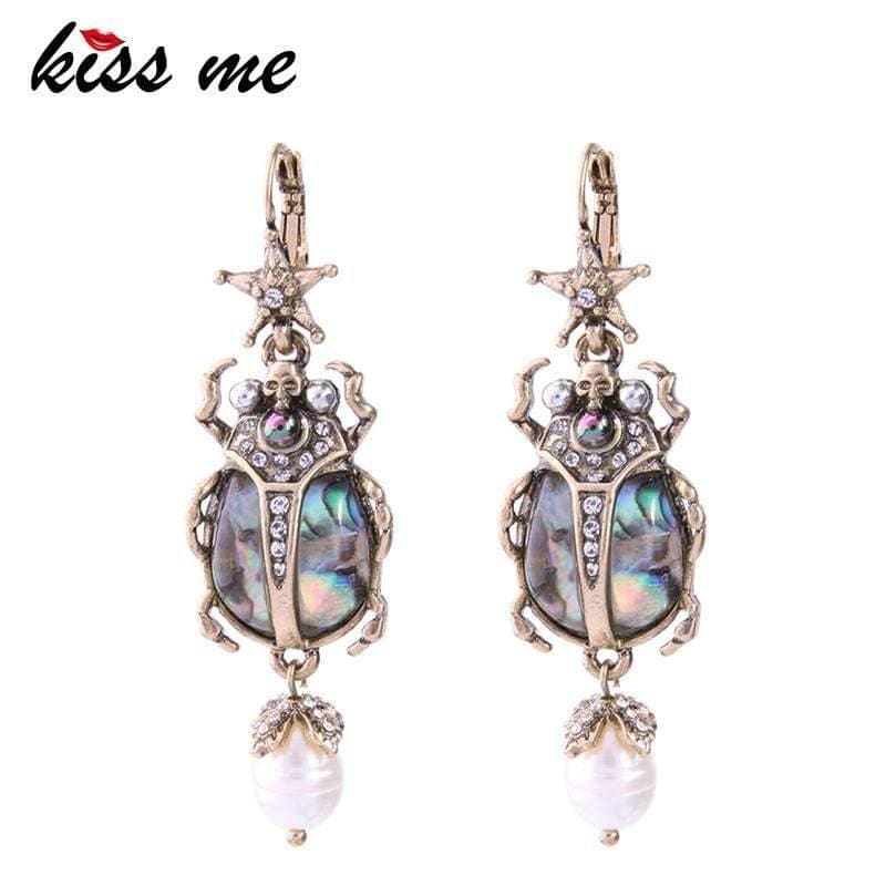 Planet Gates Pearl Star Insect Earrings  Personalized Cute Statement Fashion Women Jewelry Brinco Wedding Drop Earrings