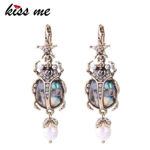 Planet Gates Pearl Star Insect Earrings  Personalized Cute Statement Fashion Women Jewelry Brinco Wedding Drop Earrings