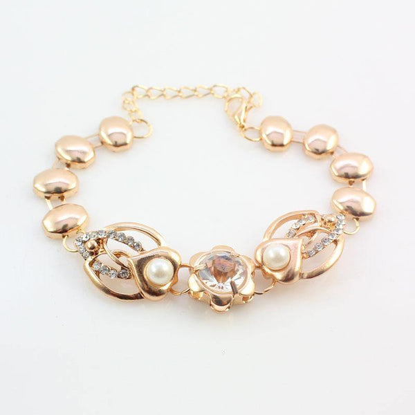 Planet Gates Pearl Wedding Costume Necklace Earrings Sets Fashion Romantic Clear Crystal Women Party Gift Jewelry Sets
