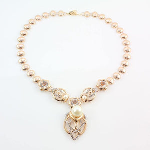 Planet Gates Pearl Wedding Costume Necklace Earrings Sets Fashion Romantic Clear Crystal Women Party Gift Jewelry Sets