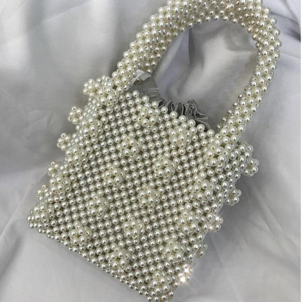 Planet Gates Pearls bag beaded box totes bag women party vintage handbag 2018 summer luxury brand white yellow blue wholesale drop shipping