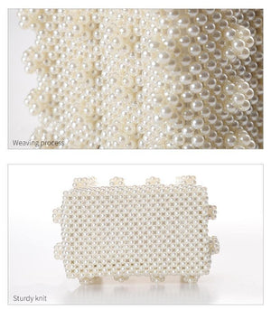 Planet Gates Pearls bag beaded box totes bag women party vintage handbag 2018 summer luxury brand white yellow blue wholesale drop shipping