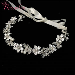 Planet Gates Pearls  Crystal Headband Wedding Hair Accessories Vine Rhinestone Flower Bridal Tiara Headpiece  New RE3011