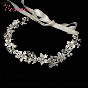 Planet Gates Pearls  Crystal Headband Wedding Hair Accessories Vine Rhinestone Flower Bridal Tiara Headpiece  New RE3011
