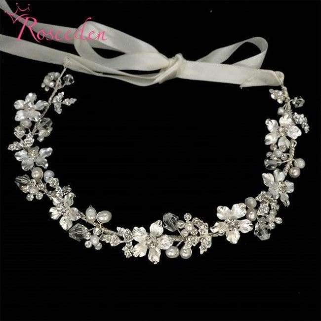 Planet Gates Pearls  Crystal Headband Wedding Hair Accessories Vine Rhinestone Flower Bridal Tiara Headpiece  New RE3011