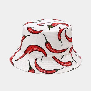 Planet Gates peper white Fashion Cartoon Printed Cute Bucket Hat Summer Reversible Fishermant Hat For Women Men Street Hip Hop Fishing Cap Gorro