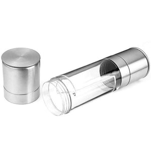 Pepper Grinder 2 in 1 Stainless Steel Manual Salt Pepper Mill Grinder Seasoning Grinding for Cooking Restaurants