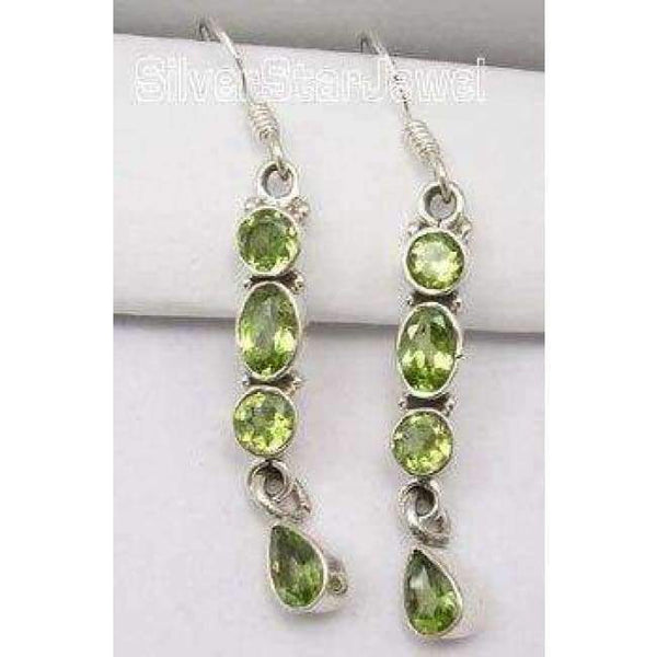 Planet Gates PERIDOT Chanti International Pure Silver Natural MULTISTONES Multicolor Amazing Gorgeous Earrings 4.7 CM