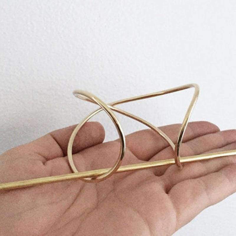 Planet Gates Personalized ! 2018 New Arrival Metal Gold Filled X Shaped Bun Holder Boho Hair Stick Charming Hair Accessory Vintage Bun Cage