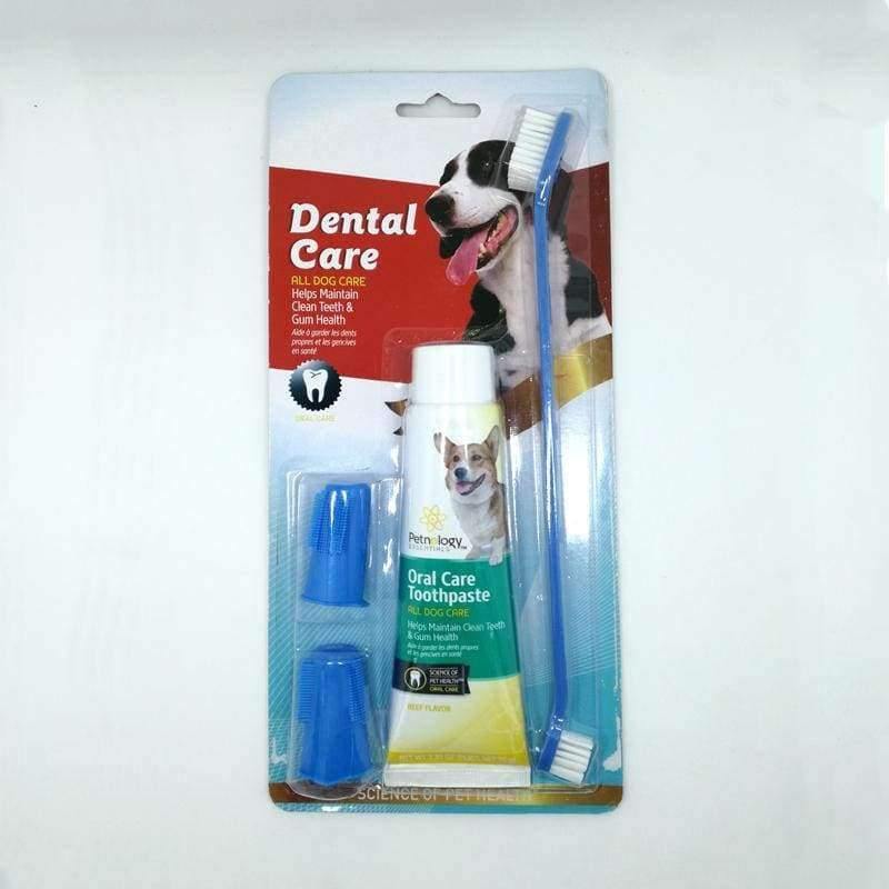 Planet Gates Pet cats dogs finger toothbrush toothpaste set 1pcs Flavour Toothpaste +1pcs Two-head Toothbrush+2pcs Brush Head Dog Cat Hygiene