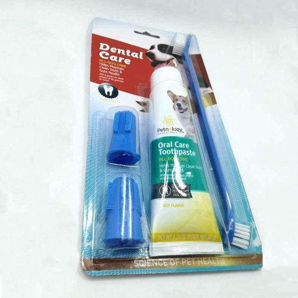 Planet Gates Pet cats dogs finger toothbrush toothpaste set 1pcs Flavour Toothpaste +1pcs Two-head Toothbrush+2pcs Brush Head Dog Cat Hygiene