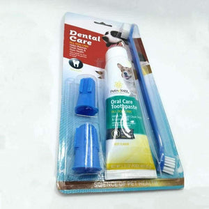 Planet Gates Pet cats dogs finger toothbrush toothpaste set 1pcs Flavour Toothpaste +1pcs Two-head Toothbrush+2pcs Brush Head Dog Cat Hygiene