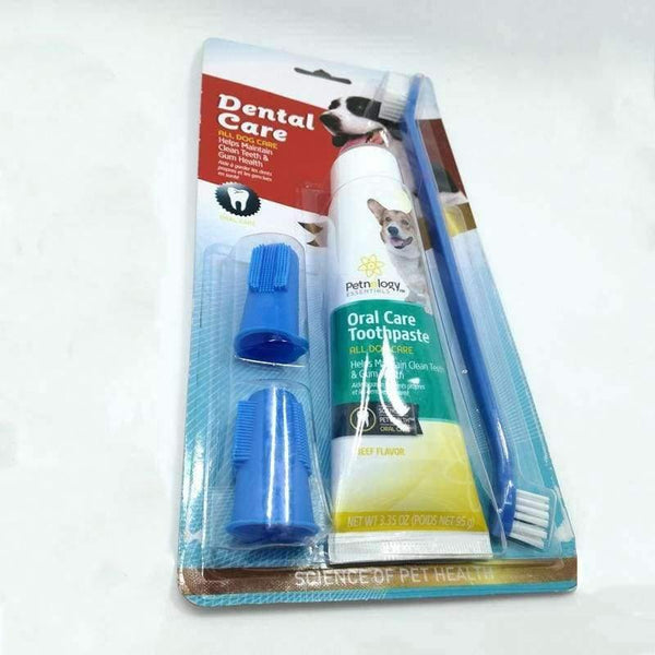Planet Gates Pet cats dogs finger toothbrush toothpaste set 1pcs Flavour Toothpaste +1pcs Two-head Toothbrush+2pcs Brush Head Dog Cat Hygiene