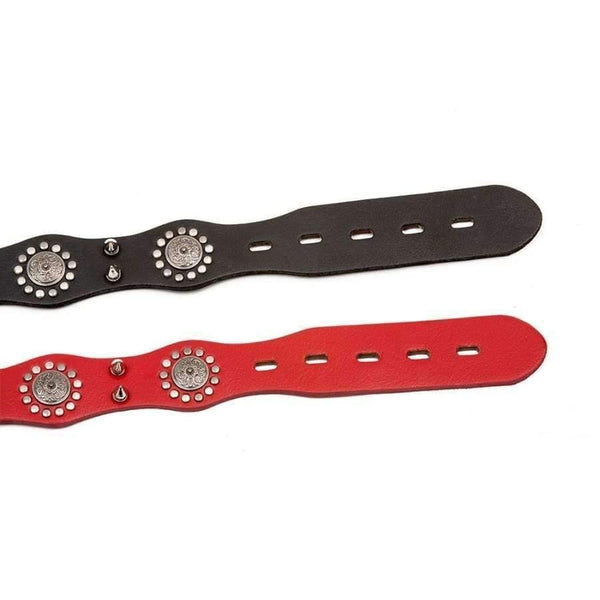Planet Gates Pet Dog Collar Genuine Leather Retro Style Sharp Spiked Studded For Medium Large Breeds Pitbull Pet Products Acessorios