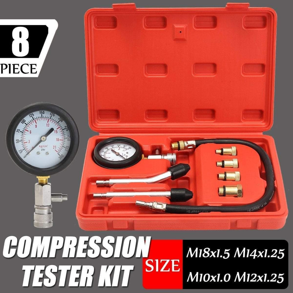 Planet Gates Petrol Engine Pressure Gauge Tester Kit Set Compression Leakage Diagnostic Compressometer Tool For CAR Auto With Case