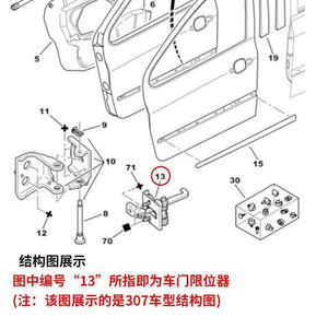Planet Gates Peugeot 307 Door Stop Front Rear Door Limiter Protector Hinge