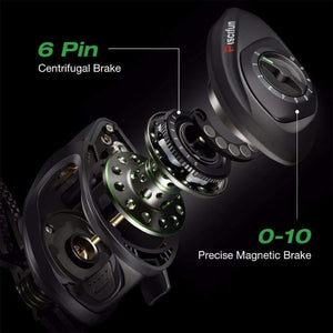 Planet Gates Phantom Carbon Fiber Ultralight 162g Baitcasting Reel Dual Brake 7.7kg Max Drag 7.0:1 Freshwater Fishing Reel