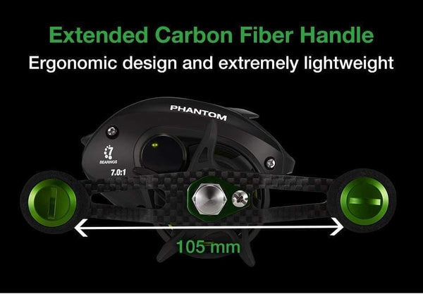 Planet Gates Phantom Carbon Fiber Ultralight 162g Baitcasting Reel Dual Brake 7.7kg Max Drag 7.0:1 Freshwater Fishing Reel
