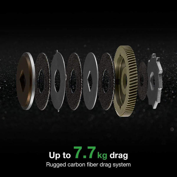 Planet Gates Phantom Fishing Reel Carbon Fiber Ultralight 162g Dual Brake 7.7kg Max Drag 7.0:1 Gear Ratio Lake Baitcasting Reel