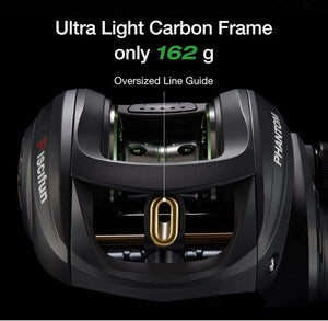 Planet Gates Phantom Fishing Reel Carbon Fiber Ultralight 162g Dual Brake 7.7kg Max Drag 7.0:1 Gear Ratio Lake Baitcasting Reel