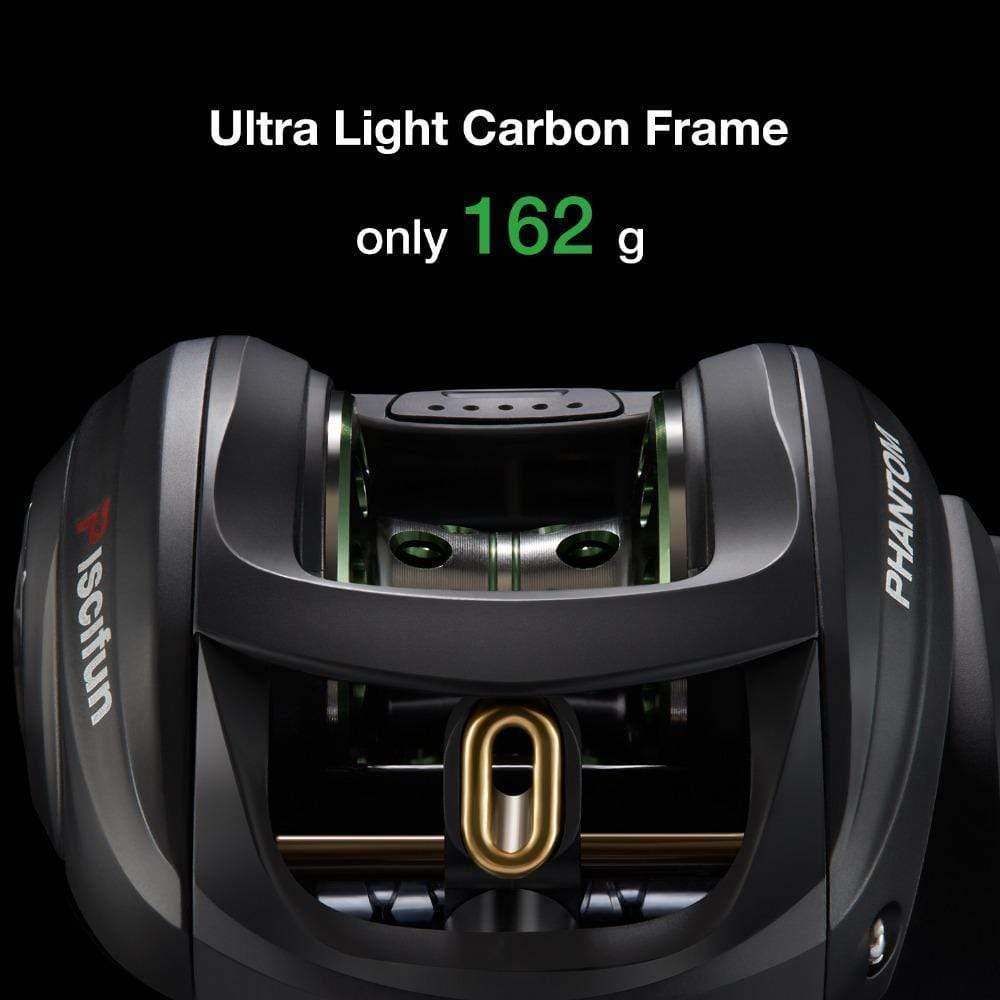 Planet Gates Phantom Fishing Reel Carbon Fiber Ultralight 162g Dual Brake 7.7kg Max Drag 7.0:1 Gear Ratio Lake Baitcasting Reel