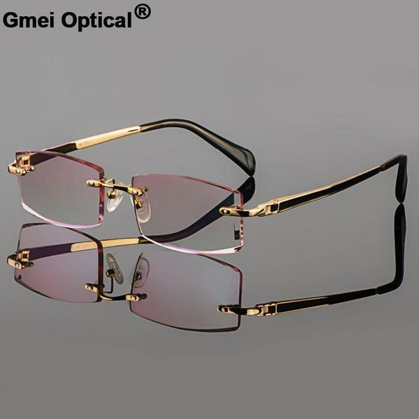 Planet Gates Phantom trimming titanium eyewear male model diamond trimming Gold rimless finished prescription