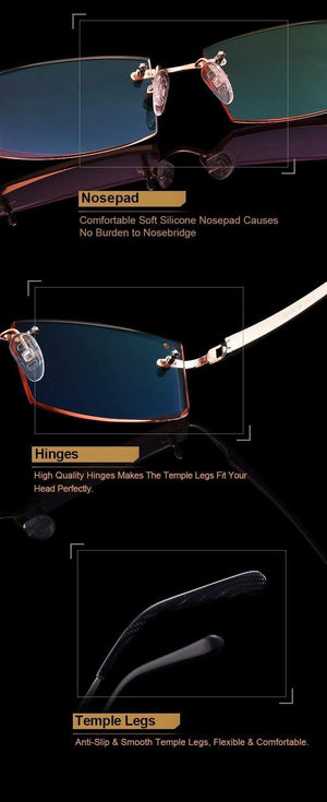 Planet Gates Phantom trimming titanium eyewear male model diamond trimming Gold rimless finished prescription