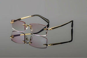 Planet Gates Phantom trimming titanium eyewear male model diamond trimming Gold rimless finished prescription