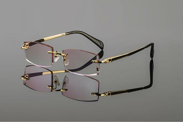 Planet Gates Phantom trimming titanium eyewear male model diamond trimming Gold rimless finished prescription